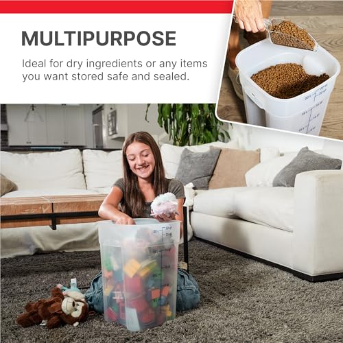 Cambro FreshPro 22 Quart (QT) Food Storage Container with Lid (Restaurant Grade) - for Food Prep, Commercial Kitchen, Pet and Dog Food Container (Translucent) - size: 22 Quart