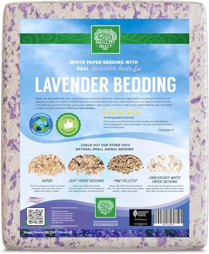 Small Pet Select Lavender Paper Bedding, Odor Control, 56 L | With Real Lavender, Soft Absorbent Bedding, Made in USA, For Guinea Pigs, Rabbits, Hamsters & Small Pets - style: Natural Lavender
