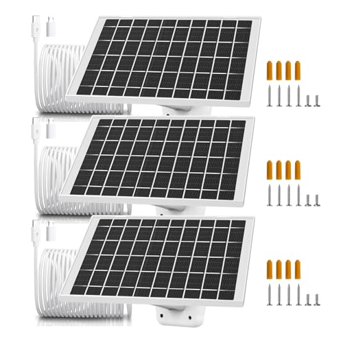3 Pack Solar Panel Camera Charger Fit for Arlo Essential Spotlight, Essential 2K 2nd gen/XL Spotlight 2K 2nd gen Camera, Ring Spotlight Cam Plus/Spotlight Pro 5V 7W Solar Panel Fast Charging Cable - size: 3 Pack