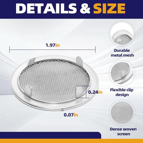 8-Pack 2 Inch Round Vent Covers with Mesh Screen, Metal Circular Vent Screen with Tab Fasteners Compatible with for Pet Cages Reptiles Birds, Storage Racks, Home, Garage and Industrial Ventilation