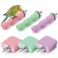 6 PCS Bird Beak Grinding Stone, Bird Perches, Nail Trimming Stick (Short) | For Small Medium Cockatiel Lovebird Finch Chinchillas Hamsters, Climbing Ledge, Grinding Claws and Beaks, Playful Design - size: Short