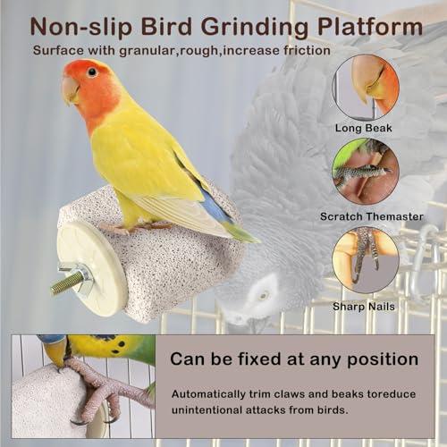 4pcs Bird Perch Stands Foot Claws Trimmer Beak Grinding Stone Parrot Climbing Chewing Toys Cage Accessories for Small Medium Birds Budgies Lovebird Conure (Small) - size: Small