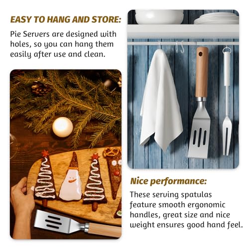 Patelai 5 Pack Mini Spatula, Small Stainless Steel Serving Spatula for Brownies, Cookies, Eggs and Pancakes, Solid Blade, Offset Handle, Dishwasher Safe Kitchen Turner (Slotted,Wooden Handle) - color: Wooden Handle, size: Slotted