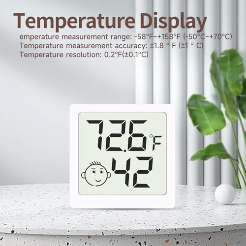 Mini Humidity Meter Hygrometer 6 Pack Room Thermometer Indoor Digital Temperature and Humidity Monitor for Home House Office Garden and Cellar - style: Style A-White-6pcs