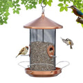 Large Bird Feeders for Outside: 3-5LB Capacity Seed Feeding | 12.6inch Easy Hanging for Tree Garden Yard Outside Decor Cardinal Finch - Gardening Gifts for Women Men
