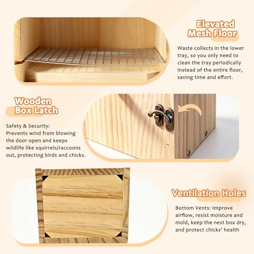 Bluebird Houses for Outside with Copper Guard,Wooden Cedar Birdhouse Kit | 1-1/2"Entrance Hole Outdoor Waterproof Bird Nesting Box,Wren Cardinal Chickadee Finch Sparrow Robin Bird,No Assembly Required