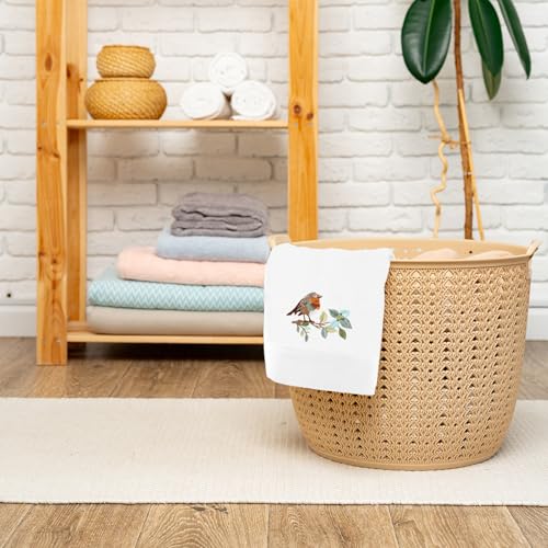 JarThenaAMCS 2Pcs Bird Hand Towels Branch Leaves Bird Embroidered Cotton Bathroom Towels Dish Towel with Ribbons for Drying Cleaning Cooking Gift, 29.5 x 13.7 Inch
