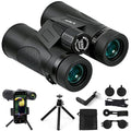 12x42 HD Binoculars for Adults High Powered with Phone Adapter Tripod | Bird Watching Binoculars Compact BAK4 Prism FMC Lens Waterproof Low Light Vision Binoculars for Cruise Ship,Hunting,Hiking