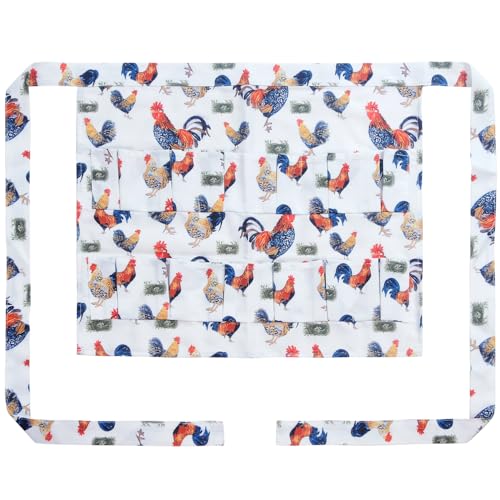 Sefiron Chicken Egg Collecting Apron,12 Deep Pockets for Hense,Duck,Goose Eggs - color: White