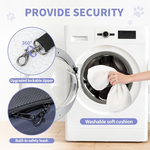 Petsfit Airline Approved Pet Carrier for Small Dogs & Cats, 19x9x12 TSA Approved Carrier, with Removable Dual-Sided Padding (2-Way Placement) - Fits Under Most Airplane Seats, Escape Proof (Navy) - color: Navy, size: 19.0"L x 9.0"W x 12.0"H