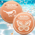 OICEME Bird Bath Purification Disk Pure Copper Outside Winter Solar Power Birdbath Wild Hummingbird Feeder Pedestal Fountain Cleaner Cage Dispenser Bowl Ground Safe Garden Gift Bird Butterfly - color: Gold 2PCS Bird&Butterfly