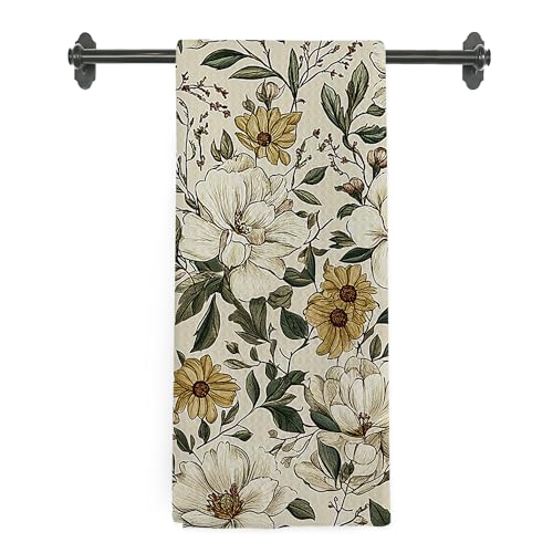 Vintage Floral Hand Towels for Bathroom, Rustic Cottagecore Flower Kitchen Towels, Farmhouse Floral Dish Tea Towel for Kitchen Decor, 16x24 Inch - color: Rustic Floral