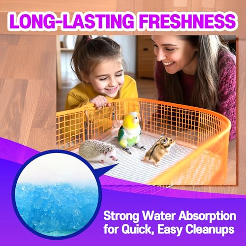 HA SHI Absorbent Bird Cage Liner Pads, 50 Count, 27.9 x 16.1 in, 5-Layer | 50 disposable 5-layer cage liner pads, 27.9 x 16.1 in. Absorbent with a leak-resistant backing; trim to fit, easy cleanup.
