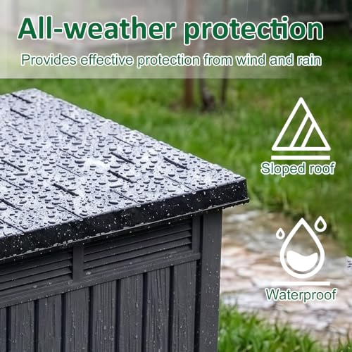 Duck Coop with Hydraulic Air Rod, Resin Duck House, Black | Chicken Coop with Elevated Floor and Air Vents, Weatherproof Openable Roof, For Chicken, Ducks, Rabbits - color: Classic Black, size: 32.2"L x 25.1"W x 24.1"H