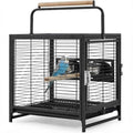 Garvee Bird Travel Carrier Cage, 25" h Small Bird Cage with with Wooden Perch Handle, Bird Carrier for Parrots Conures Lovebird Cockatiel Parakeets Black
