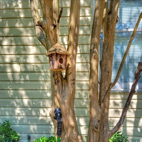 Wooden Birdhouses for Outside, Hanging Birdhouse, Cardinal Bird House Nesting Box, Natural Wood Bluebird Houses for Outdoors Finch Bluebird Cardinals, Garden Decoration