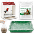 RAINFLOW Disposable Bird Cage Liner - 40PCS Elastic Plastic Small Animal Cage Liners Waterproof Easy to Clean Leakproof for Portable Birdcage Litter Box Liners for Parakeet Hedgehog Hamster (14x9.8in) | Bunny Guinea Pig Bird Cage Liners, Plastic Liners fo