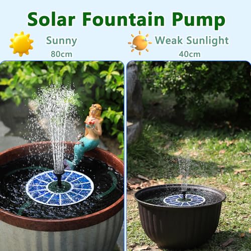 AISITIN 3.5W Solar Fountain for Bird Bath with 3 Anti-Drift Fixed Bracket | Solar Glass Panel, Windmill 8 Nozzles, Attract Bird, Solar Bird Bath Fountain for Garden, Fish Tank, Courtyard, Water Feature - color: Green