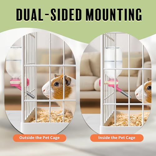 Choco Nose Patented No-Drip Water Bottle/Feeder for Guinea Pigs/Hamsters/Bunnies/Ferrets/Other Small Pets, Critters and Animals -for Cages, Crates or Wall Mount. 10.2 oz. Nozzle 10mm, Pink (C128) - color: C128 Pink, size: Guinea Pigs-Small Bunnies-Ferrets