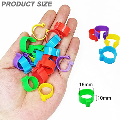 200Pcs 16mm Chicken Leg Bands Identification Leg Bands for Chickens Poultry Leg Bands Rings 8/16/20/25mm - size: 16mm - 200Pcs