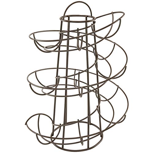 Egg Skelter Deluxe – Modern Spiraling Dispenser Rack, Brown, Stylish Kitchen Storage for Eggs - color: Brown