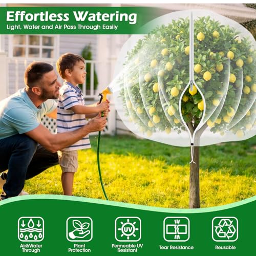 4'x6' Fruit Tree Netting Cover with Zipper and Drawstring | Ultra-Fine Mesh Garden Plant Insect Pest Net Barrier to Prevent Squirrel Bird Deer Cicadas Bag for Blueberry Tomato-1Pcs - size: 4ftx6ft