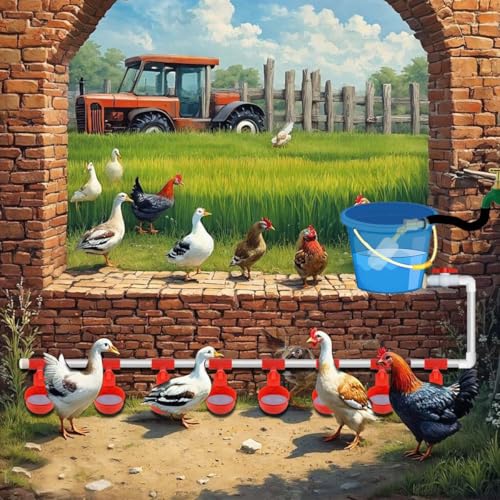 Complete Set Automatic Chicken Waterer Cups with PVC Pipe,Chickens Water Cups, Chicken Waters,Poultry Waterer,Chickens Watering System,Poultry Waterer,Durck Watering System,for quails, geese and ducks