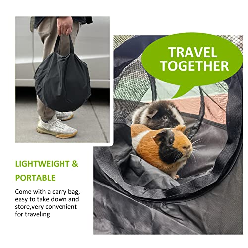 Guinea Pigs Playpen with Surround Tunnel to Run & Exercise Indoor/Outdoor | Pop Open Tent with Tube,Small Animals Interactive Play Pen,Detachable for Independent Use,Lightweight & Portable For Travel - style: Playpen with Tunnel