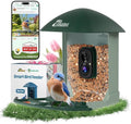 Smart Bird Feeder with Camera Solar Powered, 2.5K UHD Birdwatching Cam | Free AI Bird Identification, Instant Notifications & Auto Video Capture, 2.4G Wireless Outdoor Cam, for Mom Dad Birdlovers - color: Geen