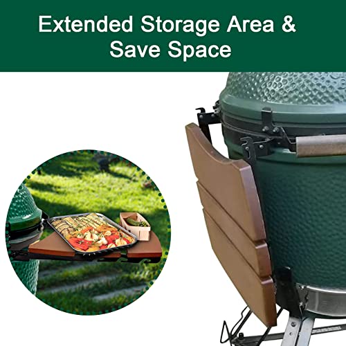 Side Shelves Big Green Egg Accessories, Composite 3 Slat Egg Mates for Large Big Green Egg with Folding Side Shelves Replacement Parts Grill & Smoker Accessories - size: L3 Side Shelves