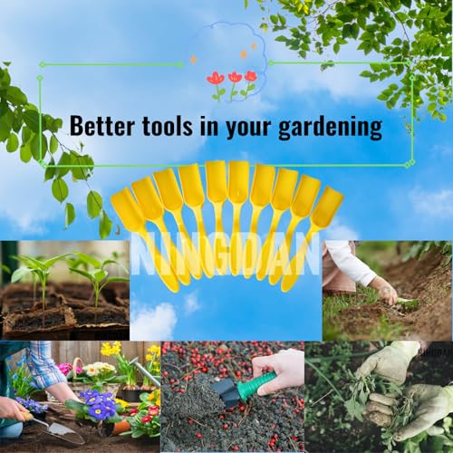 10Pcs NINGDAN Mini Shovel,Plastic Mini Gardening Shovel Spoons Soil Scoops,Cultivation Digging Transplanting Tools for Succulents Potted Flowers,Milk Powder/Coffee Beans Scoops (All Yellow) - color: All Yellow