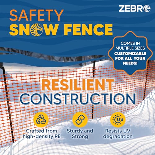 ZEBRO 4' x 100' Orange Plastic Garden Fence Roll – Light Duty Mesh Fencing for Temporary Fence, Snow, Garden Netting, Animal Barrier, Agricultural Fencing & Lawn Protection - color: Orange, size: Light-Duty 4' x 100'