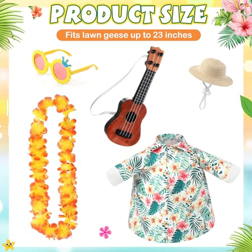 Bikini Porch Goose Outfits with Sunglasses and Swimming Tube for 23" Summer Goose Costume Garden Patio Statue Decor(Guitar) - style: Guitar