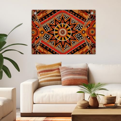 Boho Sunburst Banner Flag Wall Art, Boho Banner Flag Wall Hanging Decor | Mandala Independent Hippie Mandala Cool Wall Tapestry for Bohemian Home Decor Bedroom Living Room Hippie Party Decorations - color: Multi 0661