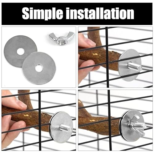 8 PCS Natural Wood Bird Perch Set, U Shape, Forking, No Branch, O Shaped Platform, Suitable for Cockatiel, Cockatoo, Budgie, Parakeet, Conure, Macaw, Love Bird