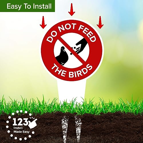 Do Not Feed the Birds, 11"x21", Heavy Duty Integrated Ground Stakes Indoor/Outdoor Use, Rust Free Aluminum Composite, Made in USA by My Sign center - color: Birds, size: 11"x21"