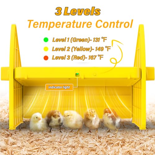 Chick Brooder Heater Plate for Baby Chicks, Ducklings & Poultry | 3-Level Adjustable Temperature Heating Plate, 8.67 x 10.63 Inches, Yellow Poultry Brooder Warmer - color: Yellow, size: 8.7"L x 9.8"W x 13.0"H