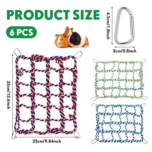Berlune 6 Pcs Rat Ropes for Cage Rat Cage Accessories Climbing 12.6 x 9.84 Inch Bird Rope Toys for Pet Hammock Hamster Cotton Bridge Bird Ladder for Small Animal Habitat Play
