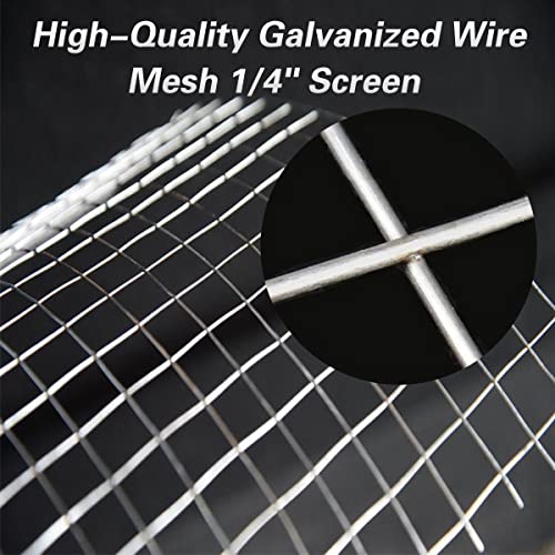 Hardware Cloth 8'' x 20' 1/4 in Galvanized Wire Mesh Roll (23 GA) Chicken Wire Fence Roll for Chicken Pen/coop Fences, Screen mesh, Rabbit/Snake Fences, Poultry enclosures, Handicraft Making, etc. - size: 8In x 20Ft