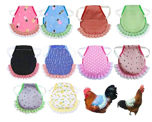 10pcs Chicken Saddle for Hens, Chicken Aprons for Hens, Hen Saddle Apron, Chicken Back Protector for Hens, Chicken Vest for Hens Protection