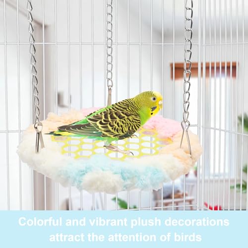 Wontee Bird Hanging Swing Hammock Colorful Hanging Perch Parrot Climbing Stand for Budgies Parakeets Lovebirds Caique Senegal Cockatiels (Pink) - color: Pink