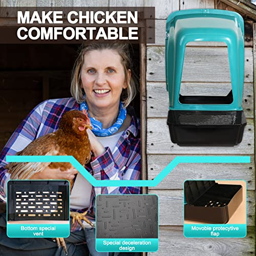 Chicken Nesting Boxes Chicken Laying Boxes with Egg Roll Out Nesting Boxes for Chickens Coop Nest Box Large, Easy to Install, Waterproof and Durable (Green, 6 Pack) - color: Green, size: 6 Pack