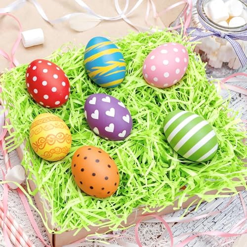 Seifar 10.7oz/300g Green Easter Grass Basket Filler, Recyclable Shred Paper Shred Fillers Easter Basket Grass for Easter Gift Basket Gift Wrapping Party Decorations - color: Green, size: 300g