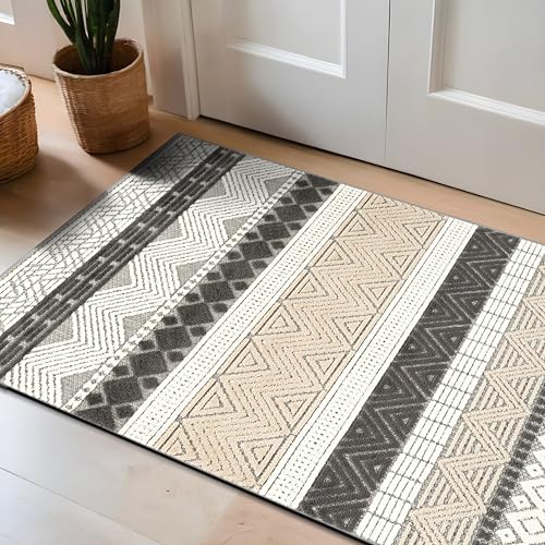 Rugshop Marbella Indoor/Outdoor Boho Deck Area Rug Gray 2'7" x 4' | Rectangular, Size 2'7" x 4', Patio, Porch, Balcony, Backyard, Garden, Poolside, Sunroom, Outdoor Living, Weatherproof - color: Grey, size: 2'7" x 4' (Rectangular)