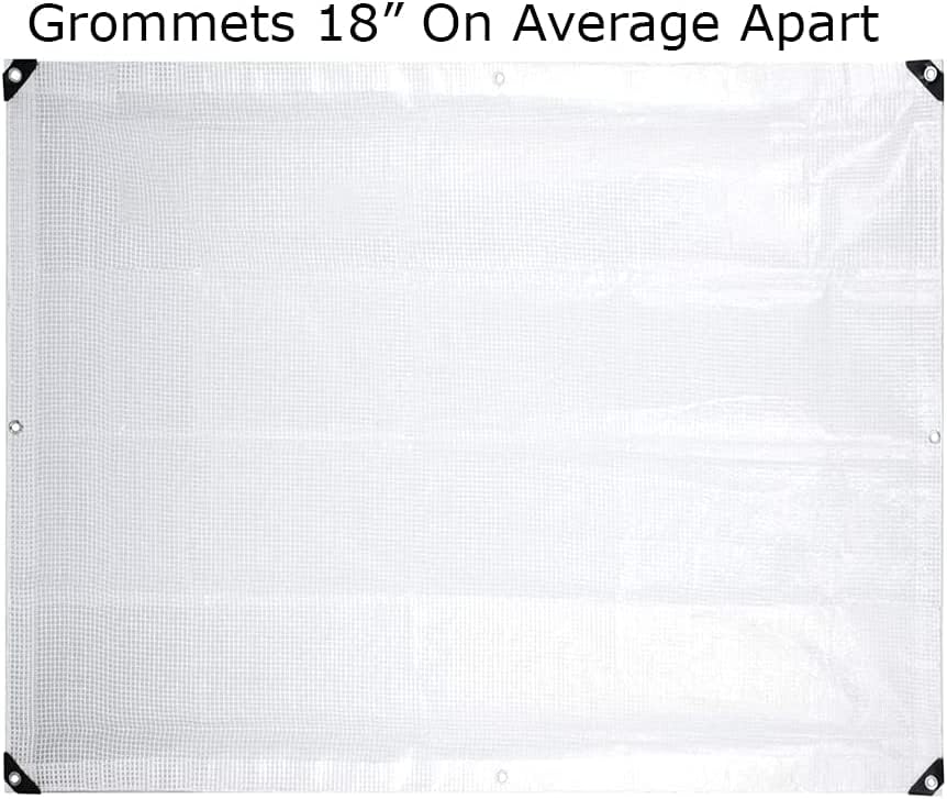14 MIL Clear Premium Sun Shade Tarp Heavy Duty Canopy Top 6 oz 12x14 Mesh (6'x 30')(Finished Size 5.6 x 29.6) - size: 6'x30'