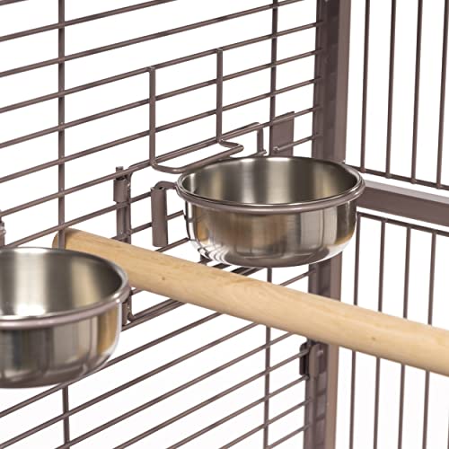 Prevue Pet Products Playtop Bird Cage - Medium Cage with Wheels for Parrots, Conures, Cockatiels, & Similarly Sized Birds, with Rolling Stand and Seed Guard - Blush Finish | Medium Cage with Wheels for Parrots, Conures, Cockatiels, & Similarly Sized Birds