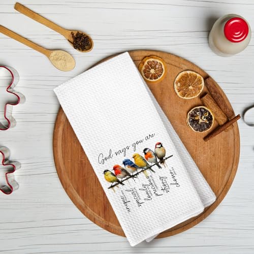 Christian God Says You are Bird Kitchen Decor Towels, Christian Religious Birthday Gifts for Women, Bible Verse Inspirational Bird Bathroom Towels, Motivational Bathroom Kitchen Hand Towel - color: Color-8