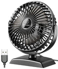 JZCreater USB Desk Fan, USB Fan Mini, 360 Rotation Desktop Fan with 3 Speed, Table Personal Cooling Fan, Quiet Mini Desk Fan, USB Powered, Small Fan for Home Office Bedroom Car Travel,Black+Black - color: 282-Black+Black