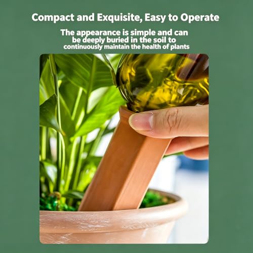 6 Pack Large Terracotta Plant Watering Spikes, Automatic Plant Waterer | Automatic Plant Waterer Outdoor&Indoor Use, Vacation Clay Watering Devices System, Slow Release Self Watering Planter Insert - color: Classic Triangles Set (Pack of 6)