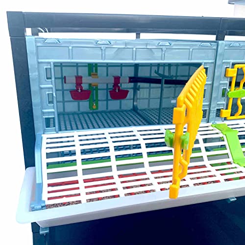 Small Grow Out Pens: 5 Layer Stackable Tier Design, 9.5 Inch Headspace, Pheasants, Partridge, Quail Grow Out Pens, Power-Washable, Durable, Automatic Drinkers, ABS Plastic - by Cimuka Hatching Time - style: 3 Section, 5 Layer
